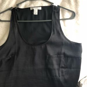 Black silk tank top